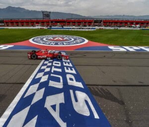 Graham Rahal winning at Auto Club Speedway in Fontana in IndyCar