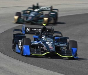 Josef Newgarden on track at the Milwaukee Mile (credit: IndyCar)