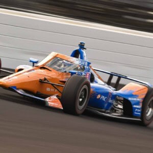 Scott Dixon qualifying at Indianapolis