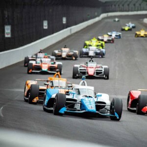 Alex Palou leading Carb Day practice at Indianapolis
