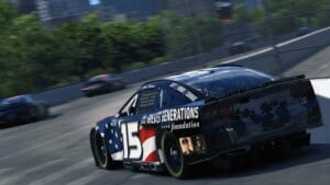 James Davison driving on the virtual Chicago Street Course eNASCAR iRacing Pro Invitational Series Justin Melillo