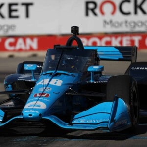 Jimmie Johnson practices on the streets of Detroit