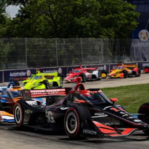 Will Power racing at Detroit