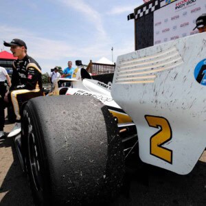 Josef Newgarden celebrates his win at Mid-Ohio Sports Car Course