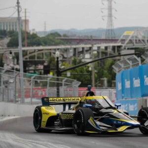 Colton Herta practicing on the streets of Nashville