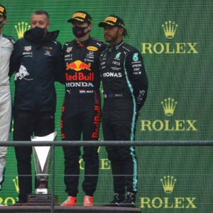 Race winner Max Verstappen poses after the rain-shortened 2021 Belgian Grand Prix. (Photo: Getty Images)