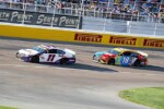 2021 Cup Las Vegas Joe Gibbs Racing teammates Denny Hamlin, No. 11 Toyota, and Kyle Busch, No. 18 Toyota (Credit: NKP)