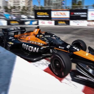 Pato O'Ward in the hairpin at the 2021 Grand Prix of Long Beach