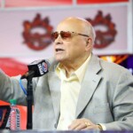 Speedway Motorsports Inc. owner/CEO Bruton Smith speaks to the media at Texas Motor Speedway on April 11, 2013 in Fort Worth, Texas. (Photo by Ronald Martinez/Getty Images for Texas Motor Speedway)