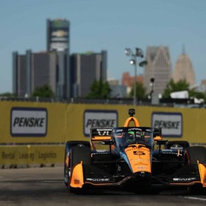 Pato O'Ward on the streets of Belle Isle in 2022