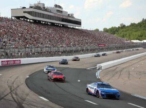 Kyle Larson, driver of the #5 HendrickCars.com Chevrolet, drives during the NASCAR Cup Series Ambetter 301 at New Hampshire Motor Speedway on July 17, 2022 in Loudon, New Hampshire. (Photo by James Gilbert/Getty Images)