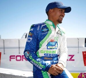 Brad Perez, driver of the #43 I Set My Friends on Fire Toyota, waits on the grid during qualifying for the NASCAR Camping World Truck Series DoorDash 250 at Sonoma Raceway on June 11, 2022 in Sonoma, California. (Photo by Chris Graythen/Getty Images)