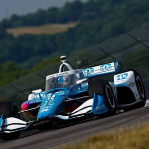 Josef Newgarden in the No. 2 Team Penske IndyCar at Mid-Ohio in 2022