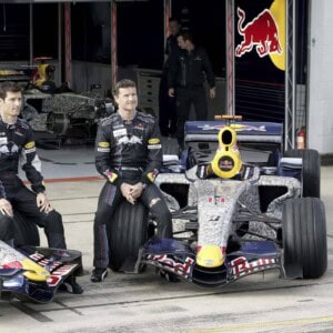 Mark Webber and David Coulthard from 2007 with charity cars, GEPA Pictures/Red Bull Content Pool