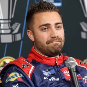 Ty Majeski, driver of the #66 Road Ranger Toyota, speaks to the media during the NASCAR Championship 4 Media Day at Phoenix Raceway on November 03, 2022 in Avondale, Arizona. (Photo by Meg Oliphant/Getty Images)