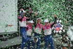 Meyer Shank Racing with Curb-Agajanian's Tom Blomqvist, Colin Braun, Helio Castroneves and Simon Pagenaud celebrate their Rolex 24 at Daytona victory, 1/29/2023 (Photo: Phil Allaway)