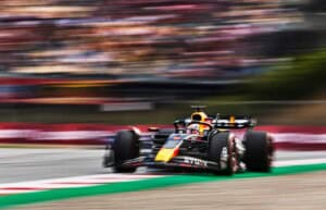 Max Verstappen of the Netherlands driving the No. 1 Oracle Red Bull Racing RB19 on track during practice ahead of the F1 Grand Prix of Spain at Circuit de Barcelona-Catalunya