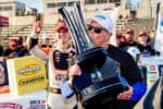 2023 ARCA Toledo Venturini Motorsports team owner Billy Venturini and Jesse Love celebrate winning the championship (Credit: Julia Schachinger/ARCA Racing used with permission)