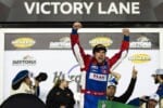 2024 ARCA Daytona Gus Dean woohoo victory lane (Credit: Adam Glanzman/NASCAR via ARCA Racing used with permission)
