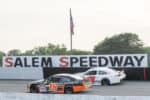 2024 ARCA Salem side-by-side racing - William Sawalich, No. 18 Joe Gibbs Racing Toyota, and Lavar Scott, No 6 Rev Racing Chevrolet (Credit: Tanner Pearson/ARCA Racing used with permission)