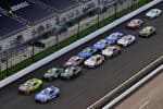 2024 Cup Indianapolis pack racing IV - Kyle Larson, No. 5 Hendrick Motorsports Chevrolet, and Ryan Blaney, No. 12 Team Penske Ford (Credit: NKP)