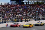 2024 Cup Richmond II pack racing V - Noah Gragson, No. 10 Stewart-Haas Racing Ford, Joey Logano, No. 22 Team Penske Ford, and Austin Dillon, No. 3 Richard Childress Racing Chevrolet (Credit: NKP)