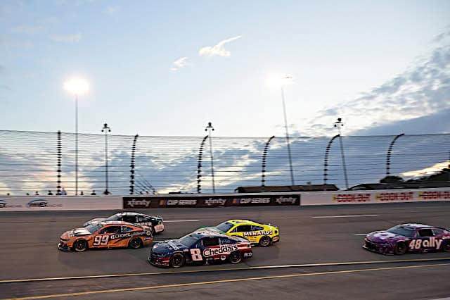 2024 Cup Richmond II pack racing VI - Daniel Suarez, No. 99 Trackhouse Racing Chevrolet, and Kyle Busch, No. 8 Richard Childress Racing Chevrolet (Credit: NKP)