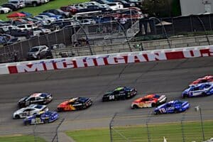 Nascar Cup Series cars pack racing at Michigan