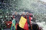 Porsche Penske Motorsport drivers Felipe Nasr, Laurens Vanthoor and Nick Tandy celebrate their victory in the Rolex 24 at Daytona, 1/26/2025 (Photo: Courtesy of IMSA)