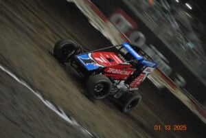 Kyle Larson during his preliminary night at the 2025 Chili Bowl.
