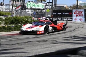 Felipe Nasr traverses the Fountain turn during IMSA WeatherTech SportsCar Championship practice at Long Beach, 4/11/2025 (Photo: Courtesy of IMSA)