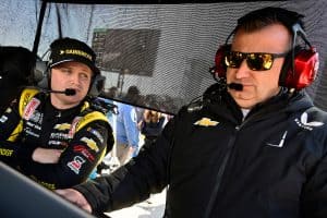 #7: Justin Haley, Spire Motorsports, Gainbridge Chevrolet and #7: Rodney Childers, Spire Motorsports, Chevrolet