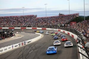 A general view of racing during the NASCAR Cup Series All-Star Race at North Wilkesboro Speedway on May 18, 2025 in North Wilkesboro, North Carolina. (Photo by David Jensen/Getty Images)