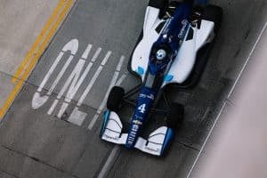 David Malukas in practice for the 2025 Detroit Grand Prix.