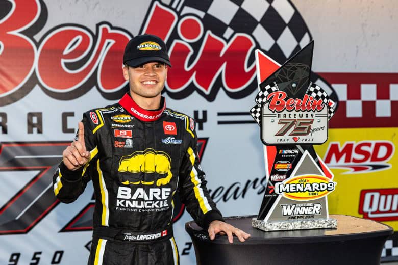2025 ARCA Berlin Treyten Lapcevich trophy (Credit: Zack Silver/ARCA Racing used with permission)