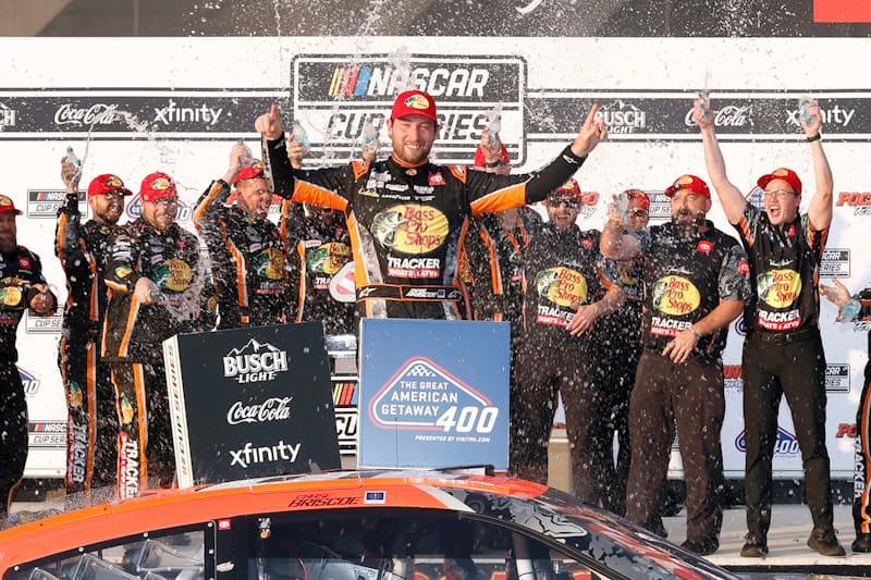 2025 Cup Pocono Chase Briscoe victory lane (Credit: Rusty Jones/NKP)