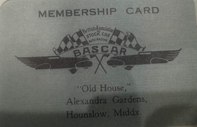 The official membership card for BASCAR drivers. Photo: Courtesy of Chocolate Myers.