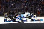 Josef Newgarden being turned right side up after his accident with Louis Foster in the 2025 Bommarito Automotive Group 500.