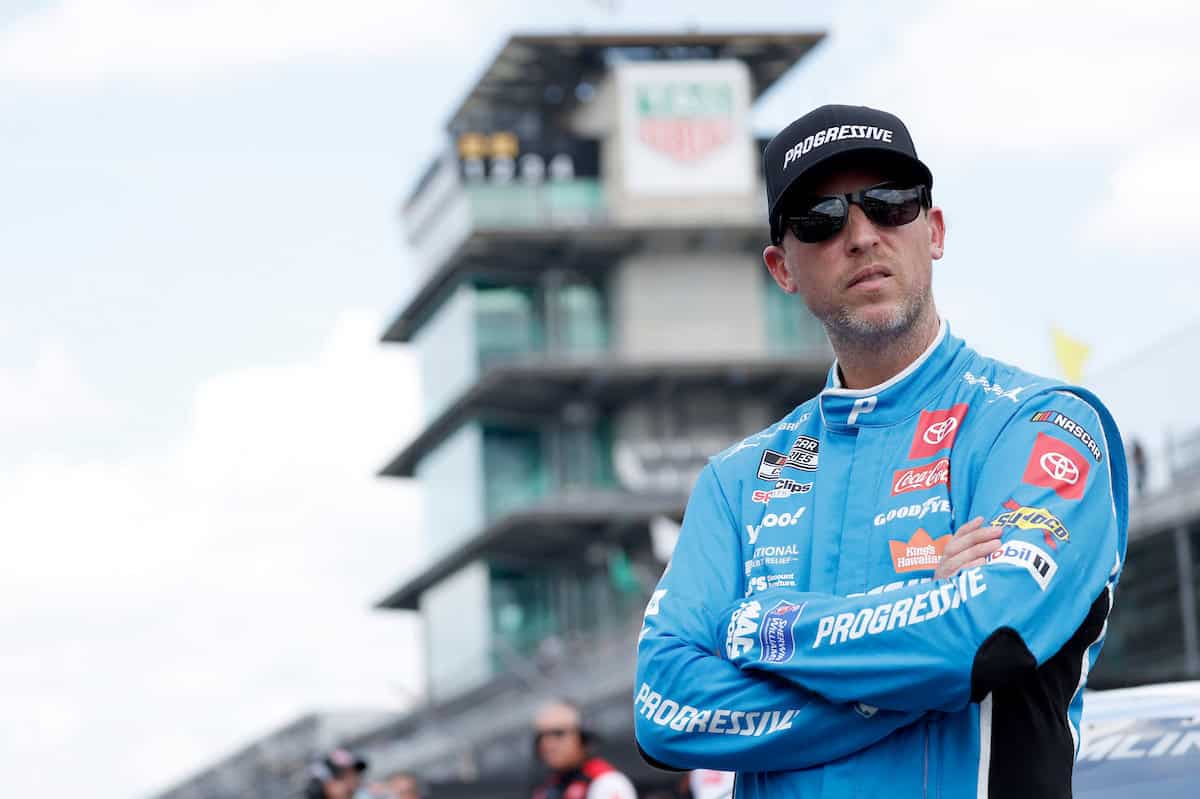 #11: Denny Hamlin, Joe Gibbs Racing, Progressive Toyota Camry, Indianapolis