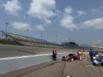 The grandstands at Iowa Speedway an hour before the start of Sunday's Farm to Finish 275.