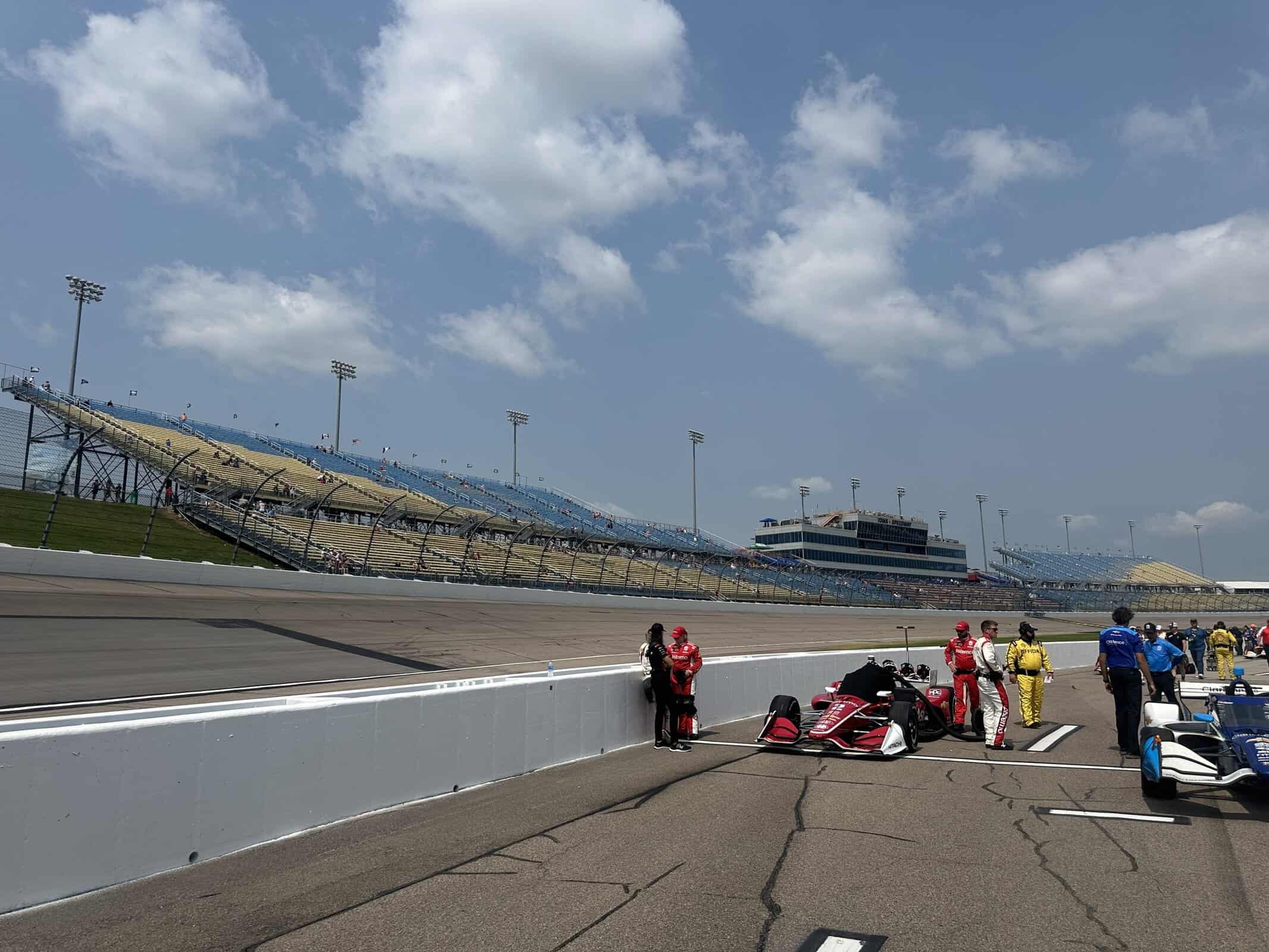 The grandstands at Iowa Speedway an hour before the start of Sunday's Farm to Finish 275.