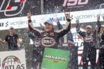 2025 ARCA Iowa Brenden Queen celebrates (Credit: Rachel Mummey/ARCA Racing used with permission)