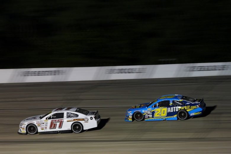 2025 ARCA Madison racing - Shane Backes, No. 67 Maples Motorsports Chevrolet, and Lawless Alan, No. 20 Venturini Motorsports Toyota (Credit: Aaron Gash/ARCA Racing used with permission)