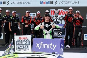 2025 Xfinity Iowa Sam Mayer celebration (Credit: David Rosenblum/NKP)