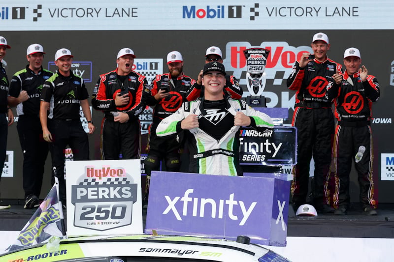 2025 Xfinity Iowa Sam Mayer celebration (Credit: David Rosenblum/NKP)