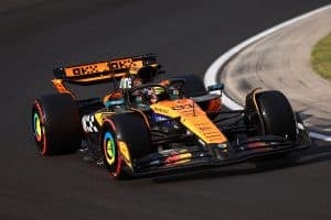 BUDAPEST, HUNGARY - AUGUST 01: Oscar Piastri of Australia driving the (81) McLaren MCL39 Mercedes on track during practice ahead of the F1 Grand Prix of Hungary at Hungaroring on August 01, 2025 in Budapest, Hungary.