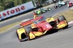 Alex Palou drives for Chip Ganassi Racing during the 2025 NTT IndyCar Series race at Portland.