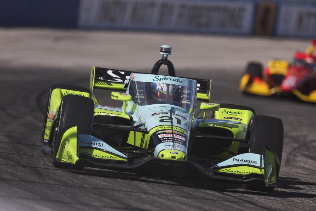 NTT IndyCar Series driver Christian Rasmussen races to his first win at the Milwaukee Mile in 2025.