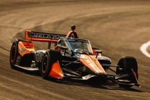 NTT IndyCar Series driver Pato O'Ward races for Arrow McLaren at the Milwaukee Mile in 2025.