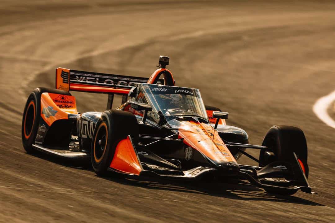 NTT IndyCar Series driver Pato O'Ward races for Arrow McLaren at the Milwaukee Mile in 2025.